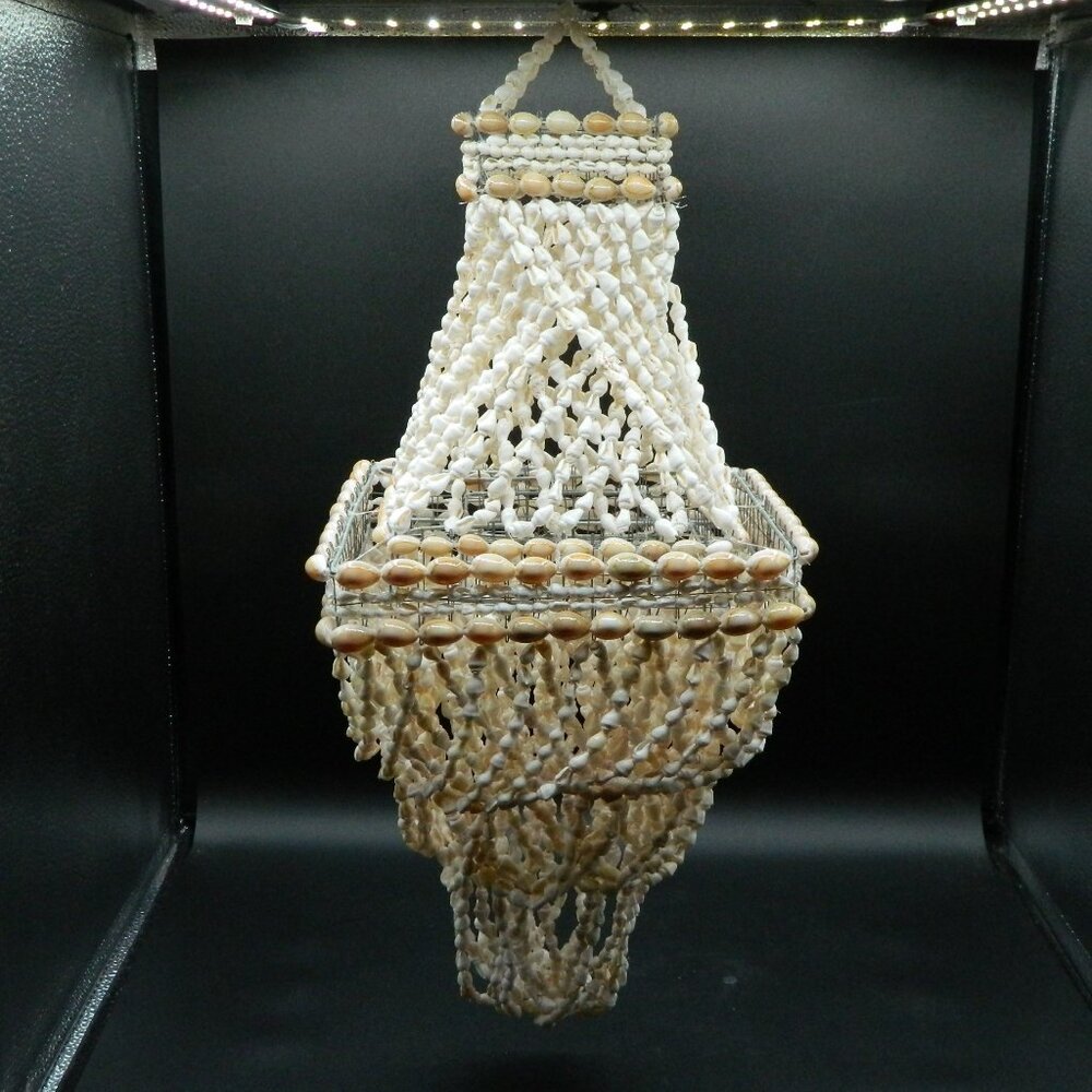 Seashell Chandelier Square Three-Tier 19"H